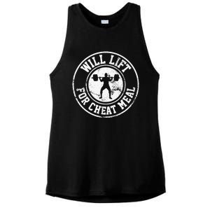 Powerlifting Will Lift For Cheat Meal Funny Gym Workout Ladies PosiCharge Tri-Blend Wicking Tank