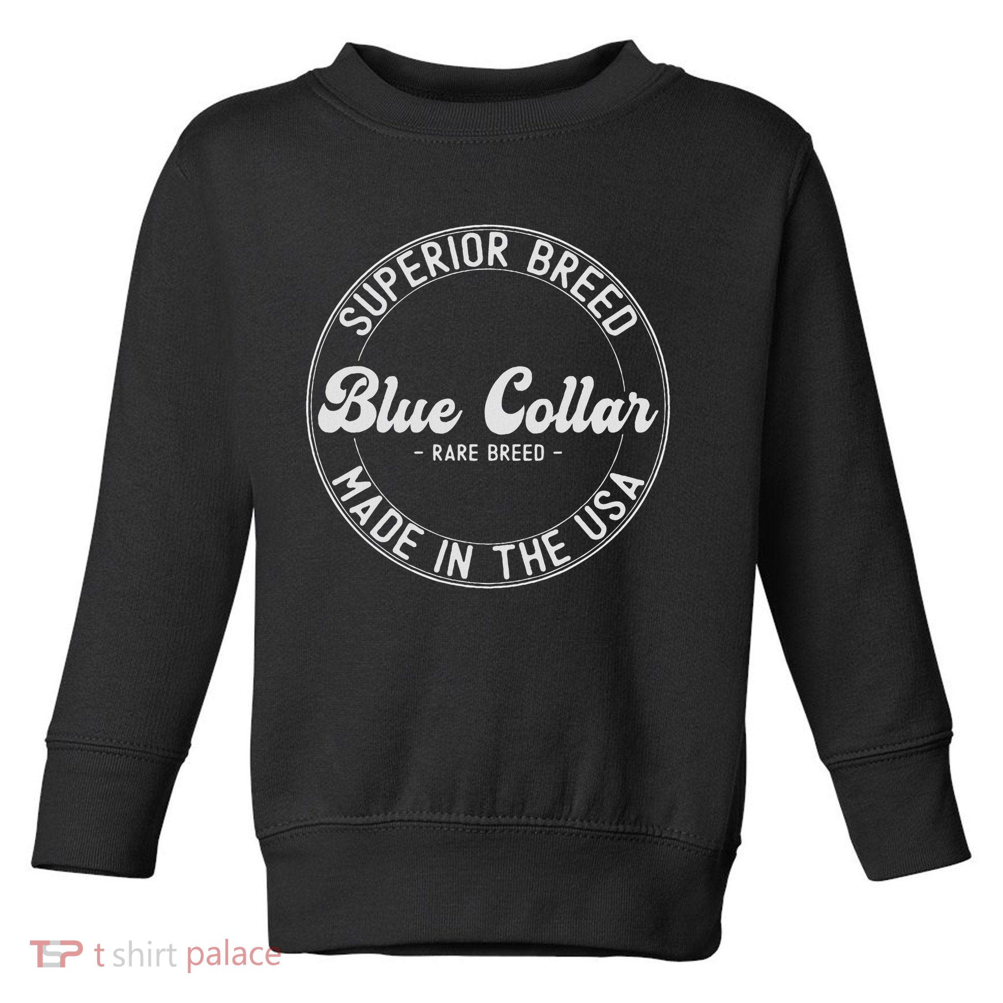 Patriotic Worker Lineman Plumber Usa Blue Collar Worker Toddler Sweatshirt