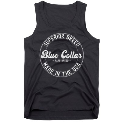 Patriotic Worker Lineman Plumber Usa Blue Collar Worker Tank Top