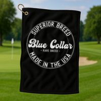 Patriotic Worker Lineman Plumber Usa Blue Collar Worker Golf Towel