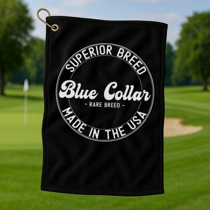 Patriotic Worker Lineman Plumber Usa Blue Collar Worker Golf Towel
