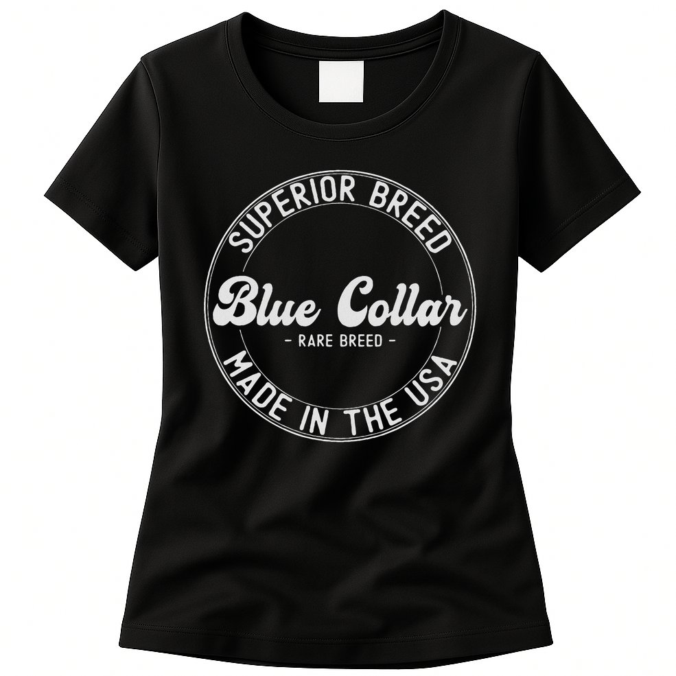 Patriotic Worker Lineman Plumber Usa Blue Collar Worker Womens T-Shirt