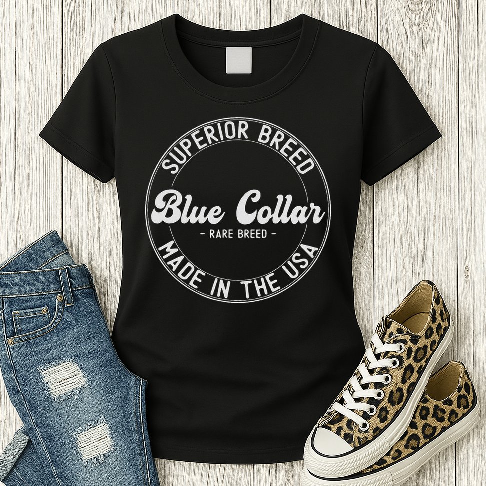 Patriotic Worker Lineman Plumber Usa Blue Collar Worker Womens T-Shirt