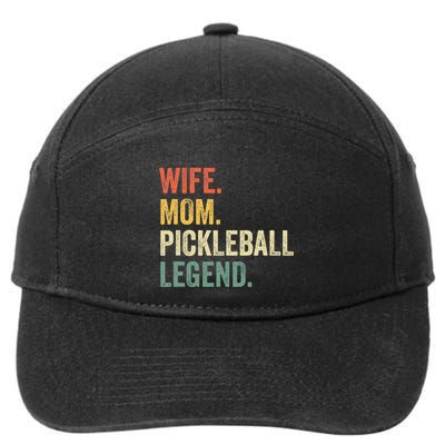 Pickleball Wife Mom Legend Mothers Day 7-Panel Snapback Hat