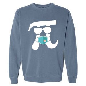 Pi Wearing Mask Happy Pi Day Teacher Student Gift Garment-Dyed Sweatshirt