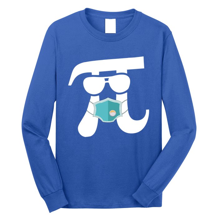 Pi Wearing Mask Happy Pi Day Teacher Student Gift Long Sleeve Shirt