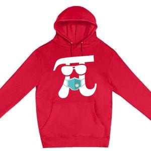 Pi Wearing Mask Happy Pi Day Teacher Student Gift Premium Pullover Hoodie