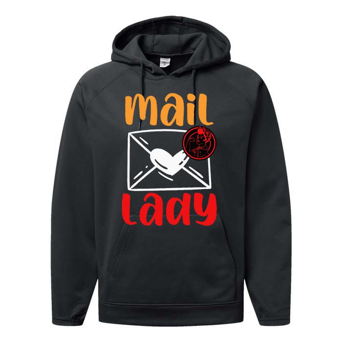 Postal Worker Mailman Mail Lady Performance Fleece Hoodie