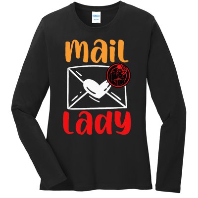 Postal Worker Mailman Mail Lady Ladies Long Sleeve Shirt