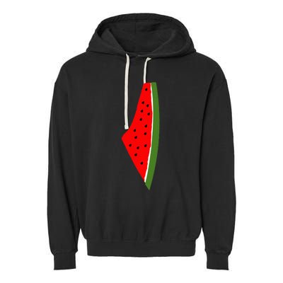 Palestine Watermelon Map Garment-Dyed Fleece Hoodie