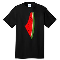 Palestine Watermelon Map Tall T-Shirt