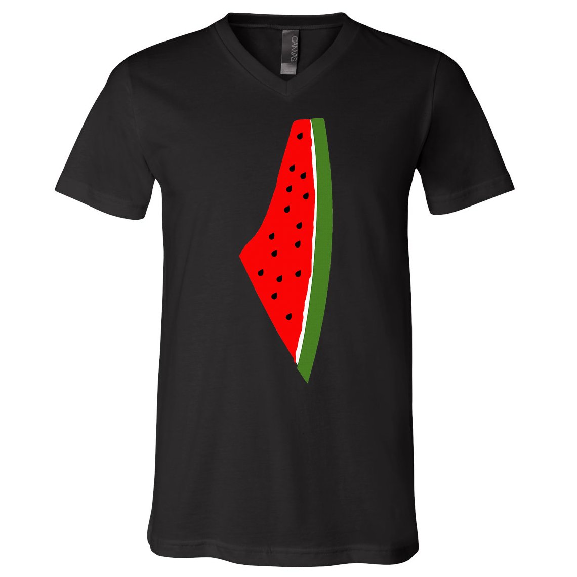 Palestine Watermelon Map V-Neck T-Shirt