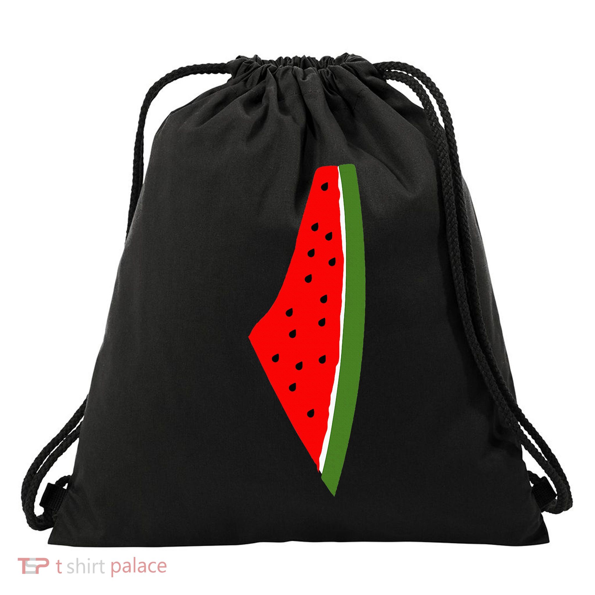 Palestine Watermelon Map Drawstring Bag