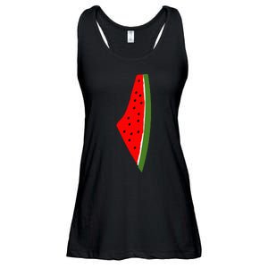 Palestine Watermelon Map Ladies Essential Flowy Tank