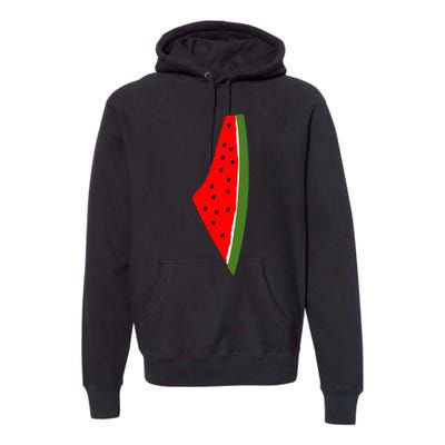 Palestine Watermelon Map Premium Hoodie