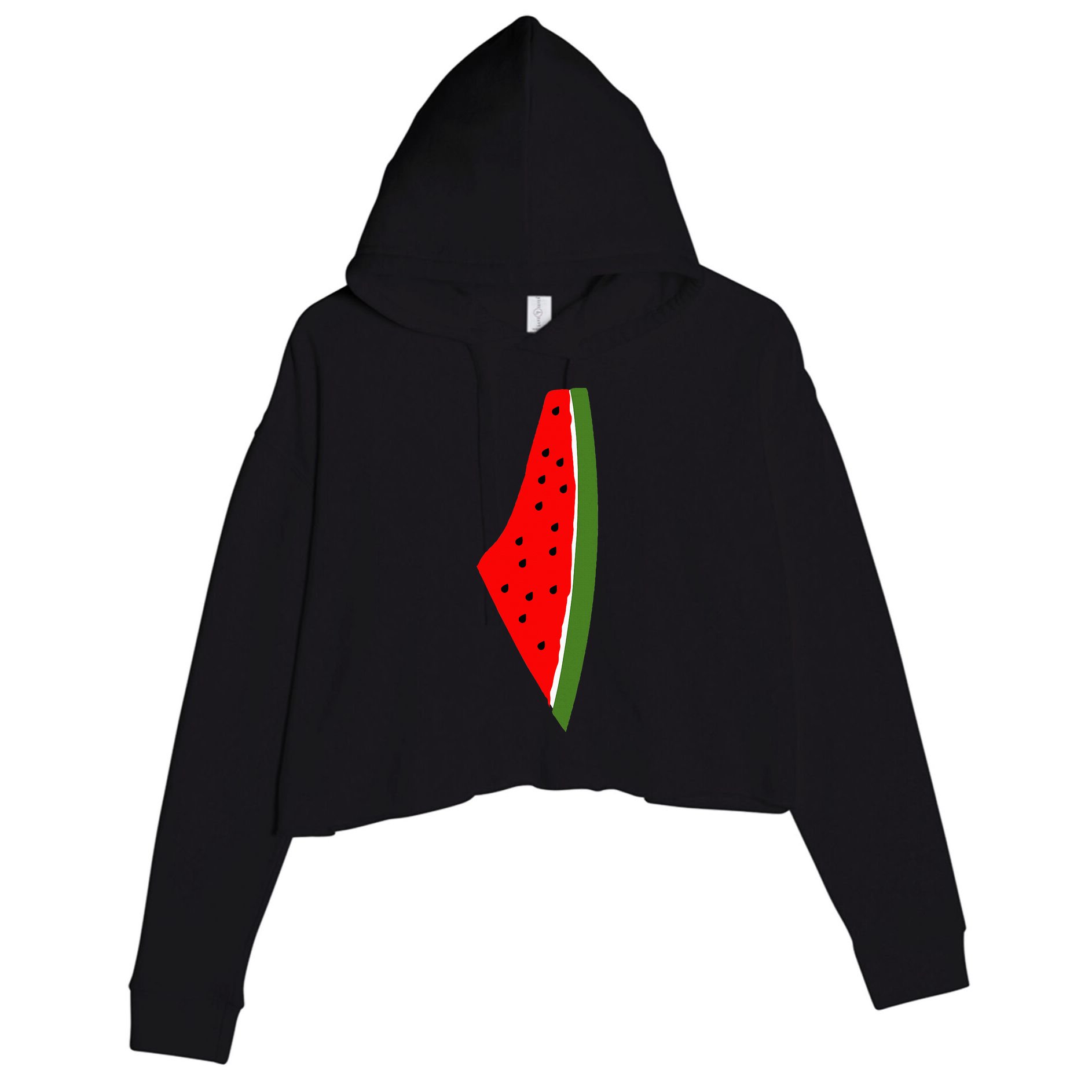 Palestine Watermelon Map Crop Fleece Hoodie