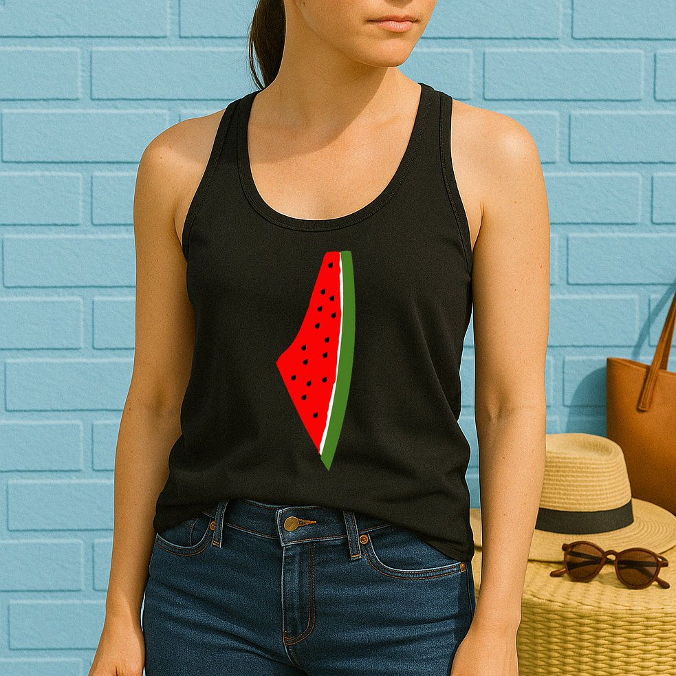 Palestine Watermelon Map Womens Tank Top