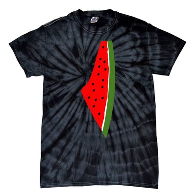 Palestine Watermelon Map Tie-Dye T-Shirt