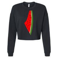 Palestine Watermelon Map Cropped Pullover Crew