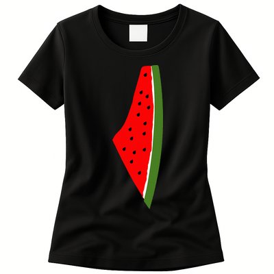 Palestine Watermelon Map Womens T-Shirt