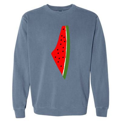 Palestine Watermelon Map Garment-Dyed Sweatshirt