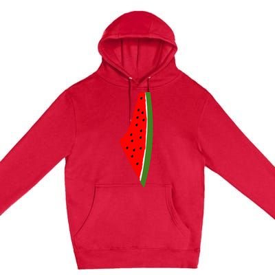 Palestine Watermelon Map Premium Pullover Hoodie