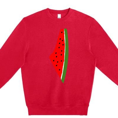 Palestine Watermelon Map Premium Crewneck Sweatshirt