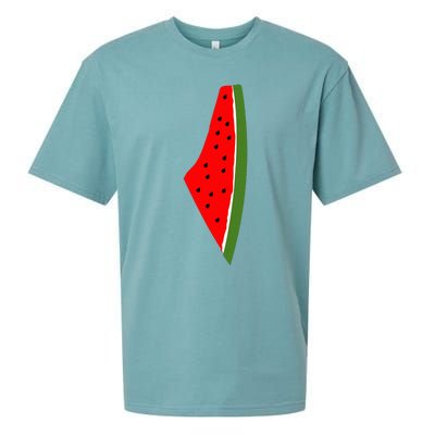 Palestine Watermelon Map Sueded Cloud Jersey T-Shirt