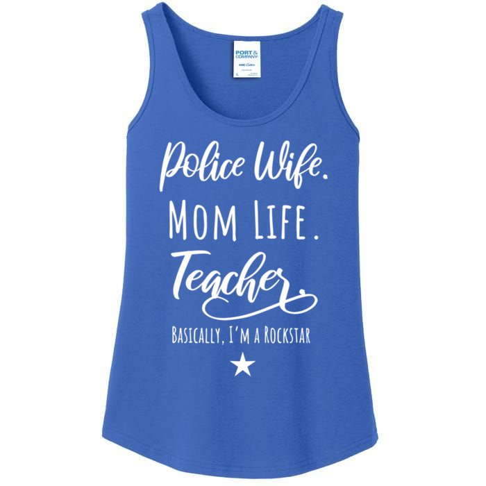 Police Wife Mom Life Teacher Rockstar Mother Gift Ladies Essential Tank