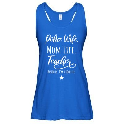 Police Wife Mom Life Teacher Rockstar Mother Gift Ladies Essential Flowy Tank