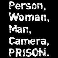 Person, Woman, Man, Camera, PRISON Drawstring Bag