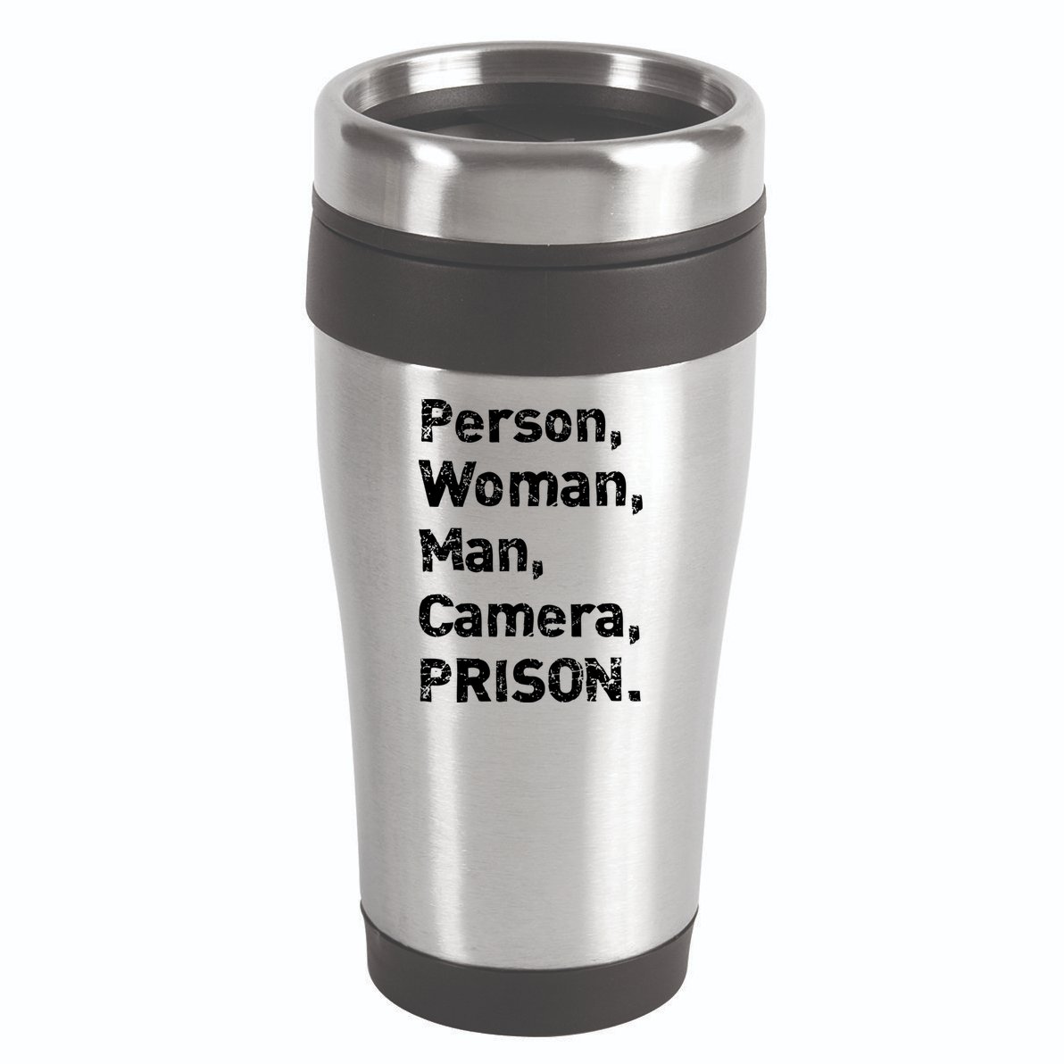 Person, Woman, Man, Camera, PRISON 16oz Travel Tumbler