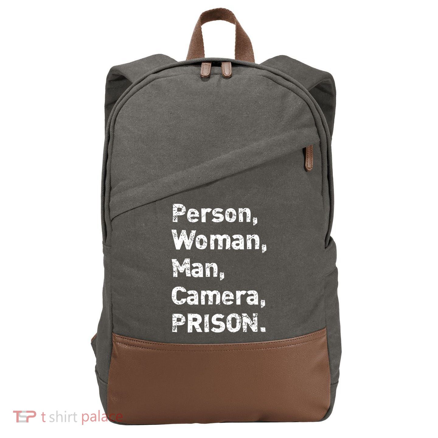 Person, Woman, Man, Camera, PRISON Cotton Canvas Backpack