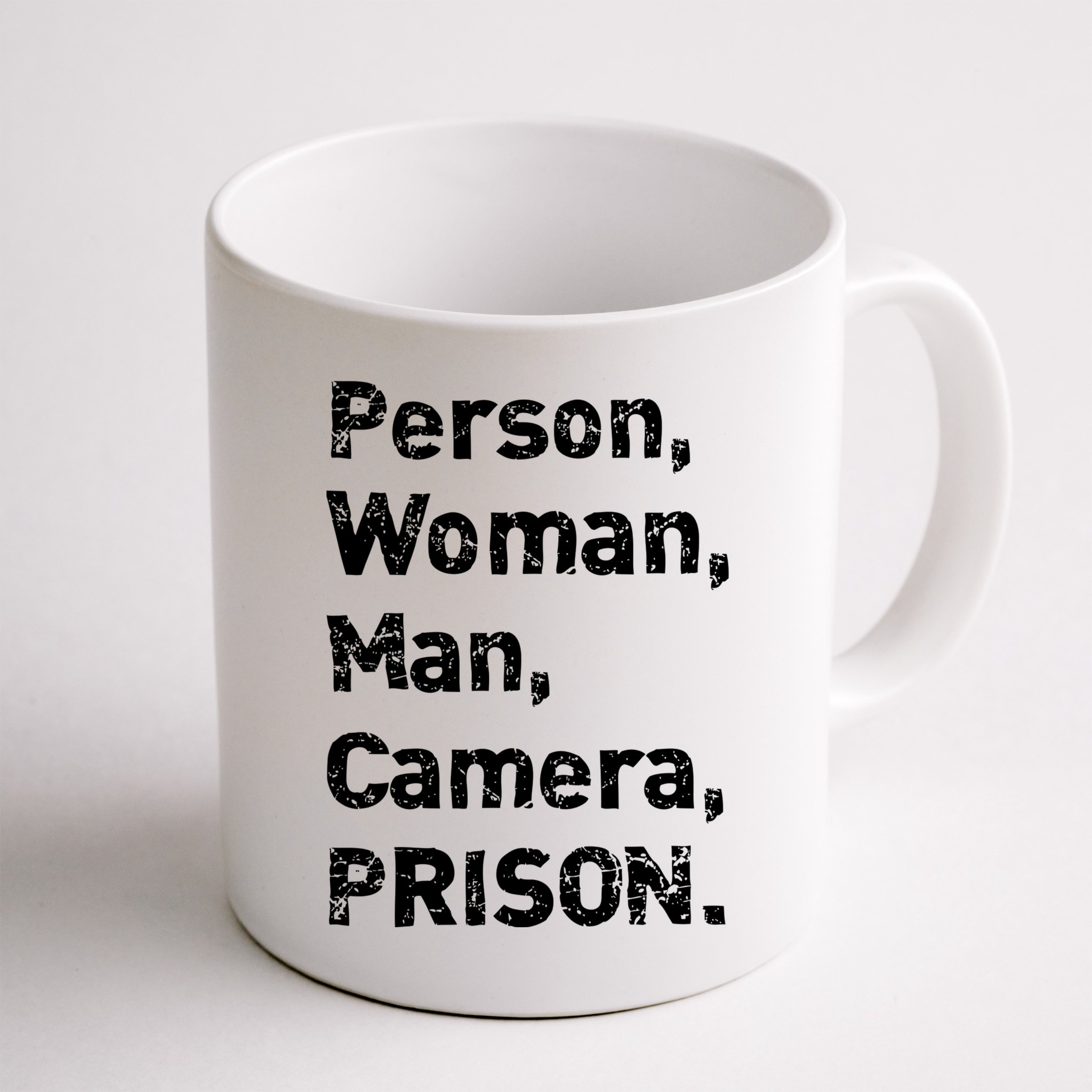 Person, Woman, Man, Camera, PRISON Mug