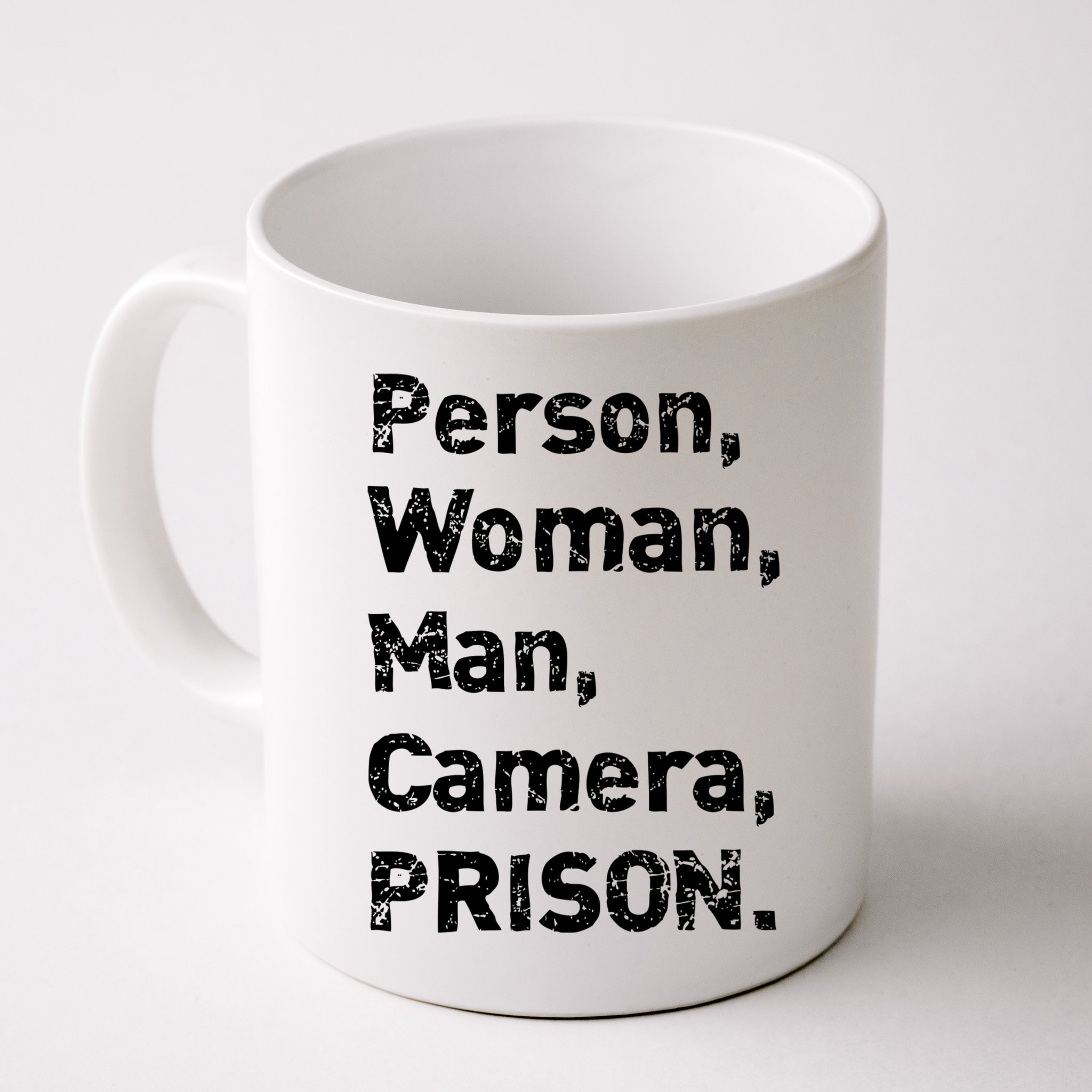 Person, Woman, Man, Camera, PRISON Mug