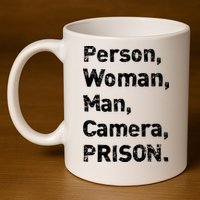 Person, Woman, Man, Camera, PRISON 11oz C Handle Ceramic Mug