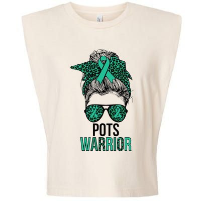 Pots Warrior Messy Bun Pots Awareness Day Pots Fighter Garment-Dyed Women's Muscle Tee