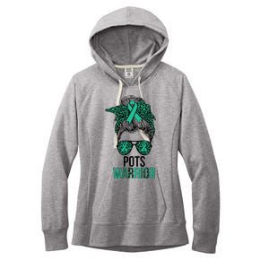 Pots Warrior Messy Bun Pots Awareness Day Pots Fighter Women's Fleece Hoodie