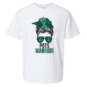 Pots Warrior Messy Bun Pots Awareness Day Pots Fighter Sueded Cloud Jersey T-Shirt