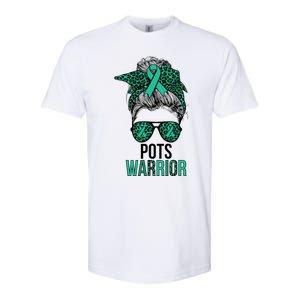 Pots Warrior Messy Bun Pots Awareness Day Pots Fighter Softstyle CVC T-Shirt