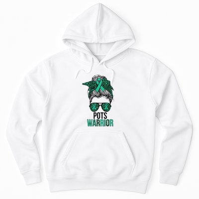 Pots Warrior Messy Bun Pots Awareness Day Pots Fighter Hoodie