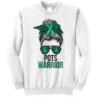 Pots Warrior Messy Bun Pots Awareness Day Pots Fighter Sweatshirt