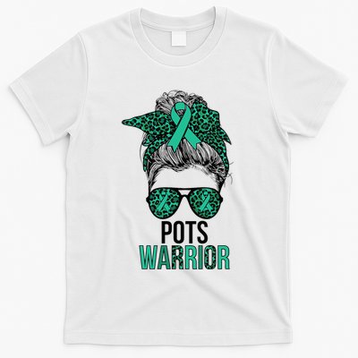 Pots Warrior Messy Bun Pots Awareness Day Pots Fighter T-Shirt