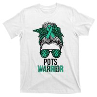 Pots Warrior Messy Bun Pots Awareness Day Pots Fighter T-Shirt