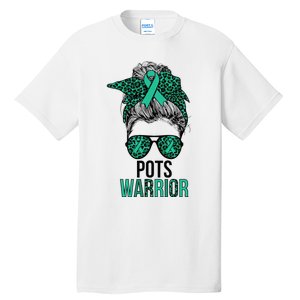 Pots Warrior Messy Bun Pots Awareness Day Pots Fighter Tall T-Shirt