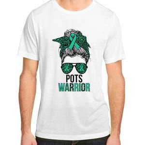 Pots Warrior Messy Bun Pots Awareness Day Pots Fighter Adult ChromaSoft Performance T-Shirt