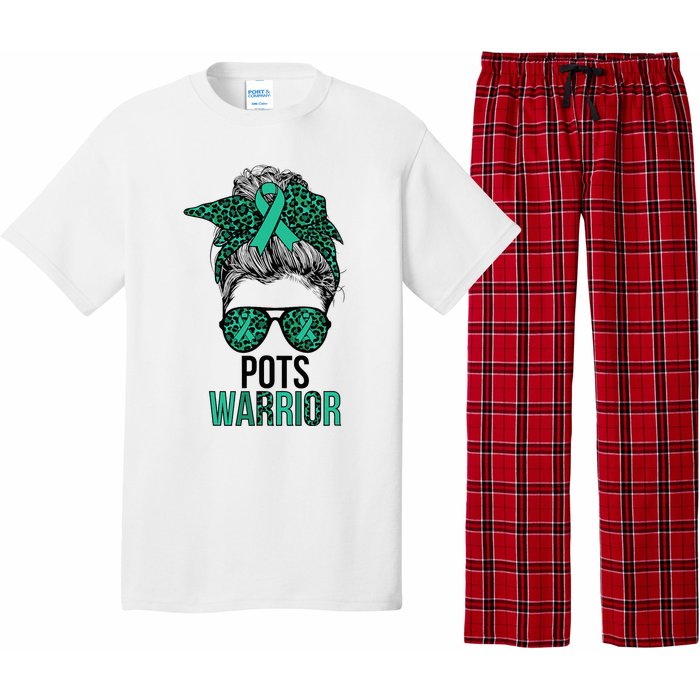 Pots Warrior Messy Bun Pots Awareness Day Pots Fighter Pajama Set