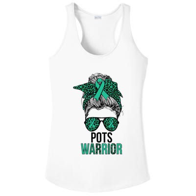 Pots Warrior Messy Bun Pots Awareness Day Pots Fighter Ladies PosiCharge Competitor Racerback Tank
