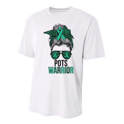 Pots Warrior Messy Bun Pots Awareness Day Pots Fighter Performance Sprint T-Shirt