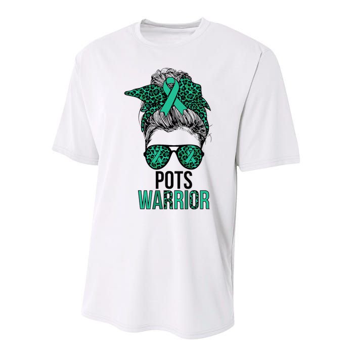 Pots Warrior Messy Bun Pots Awareness Day Pots Fighter Performance Sprint T-Shirt